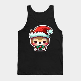 Cute Adorable Chibi Kawaii Christmas Teddy Bear Tank Top